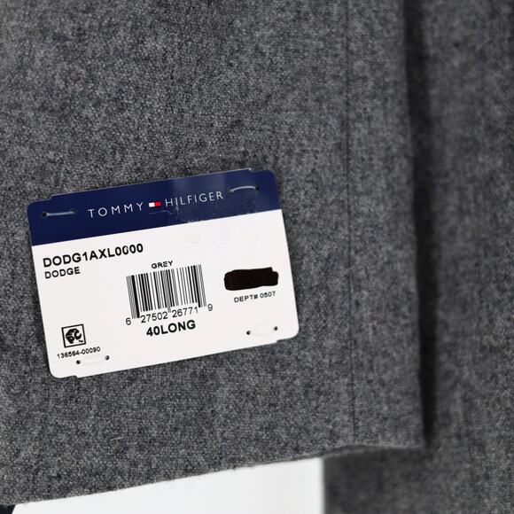 Tommy Hilfiger Men's Grey Wool Modern-Fit Double-Breasted Suit Jacket Size 40L - Picture 6 of 7